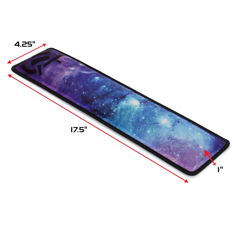 ENHANCE Keyboard Wrist Rest - Keyboard Wrist Support with Memory Foam Wrist Pad and Premium Anti-Fray Stitching - Fits Full Size Keyboards Helps with Wrist Pain for PC, Laptop, Office Typing - Galaxy Full Size (Galaxy)