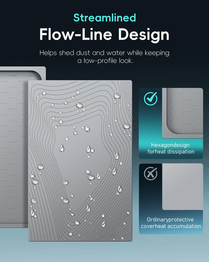 Starlink Standard Gen 3 Protective Cover, Heavy-Duty Silicone Protector | Flow-Line Drainage & Heat-Dissipating Hex Design | Waterproof Impact Protection | Signal-Safe | RV Roof, Boat & Outdoor Use Silicone Protector Case