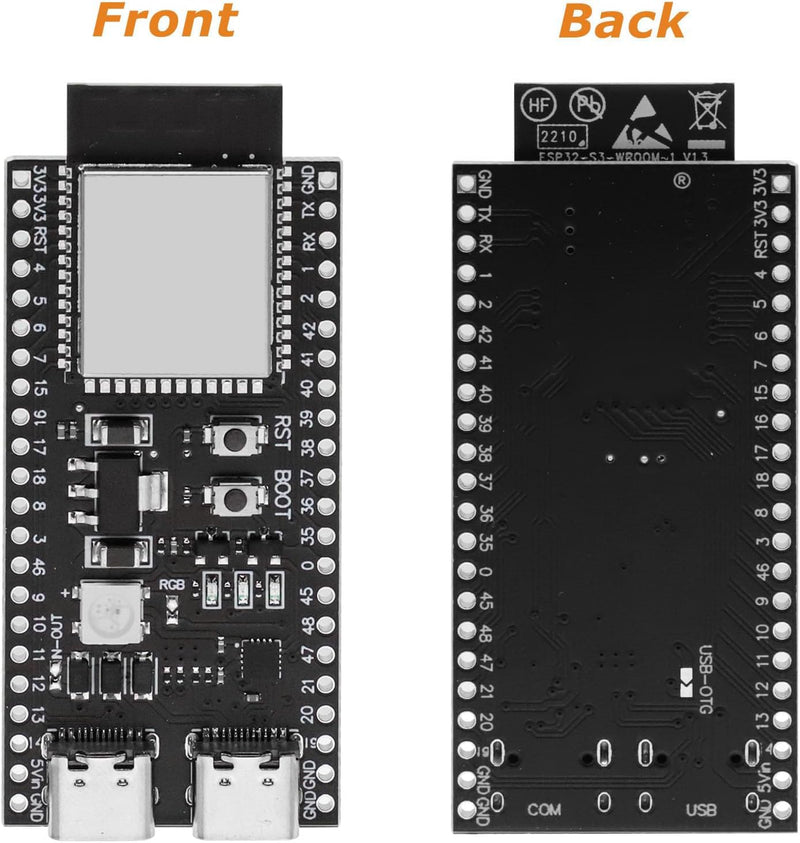ESP ESP-32-S3 Development Board ESP-32-S3 Module with ESP-1-N16R8 Low Power MCU with Dual-Mode Wi-Fi and Bluetooth Type-C Connector Compatible with Arduino 1