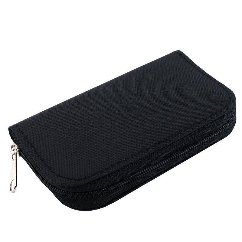 [2-Pack] Memory Card Carrying Case, Suitable for SD, SDHC, Micro SD, Mini SD and 4X CF Cards, Card Holder Bag Wallet for Media Storage Organization (Black+Black) 2-PACK Black