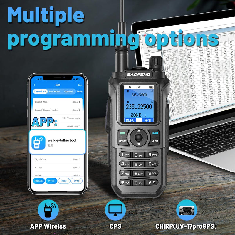 Baofeng Radio Ham Radio Handheld UV-5R Upgrade APP Programming Long Range | UV-21M NOAA Weather Radio,Tactical,USB-C,999CH UV5R AR-5RM UV-21R Two Way Radio for Emergency Survival Gear