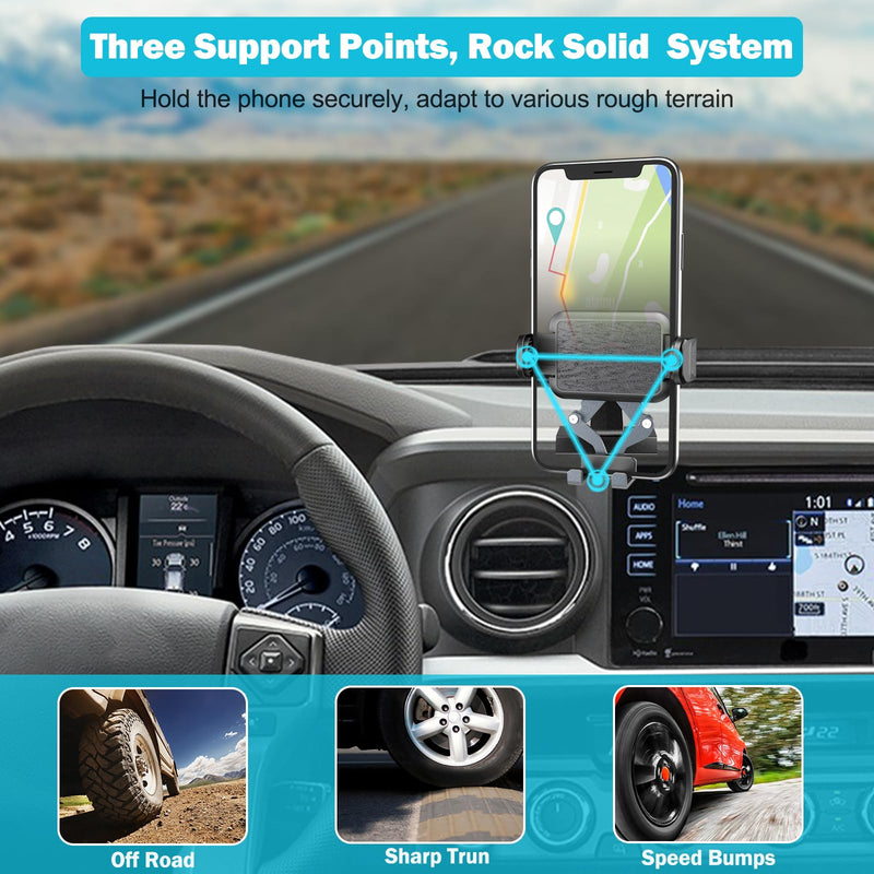 Kaishengyuan Car Phone Holder for Toyota Tacoma 2016-2023 & Detachable 3 Pocket Cargo Net Trunk Bed Organizer Heavy Duty Net