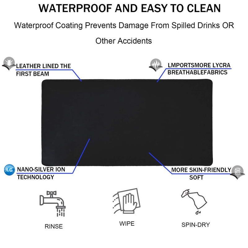 Large Mouse Pad, Gaming Mouse Pad, TEDNETGO Waterproof XL Extended Extra Large Mouse Pad with Stitched Edge, Non-Slip Large Ergonomic Mouse Pad Desk Mat for Computer Laptop, 31.5"x15.7" x 0.12", Black