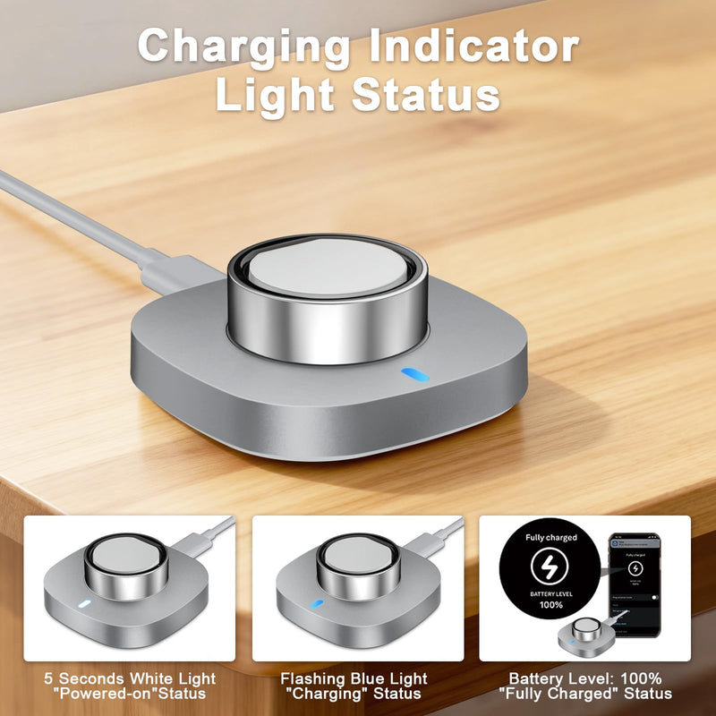 Charger Compatible with Ultrahuman Ring/Ring Air-Size 9 | Fast Safe Portable Charging Dock with USB-C Cable,Silver Gray（Not Compatible with Ultrahuman Ring Pro) Size 9