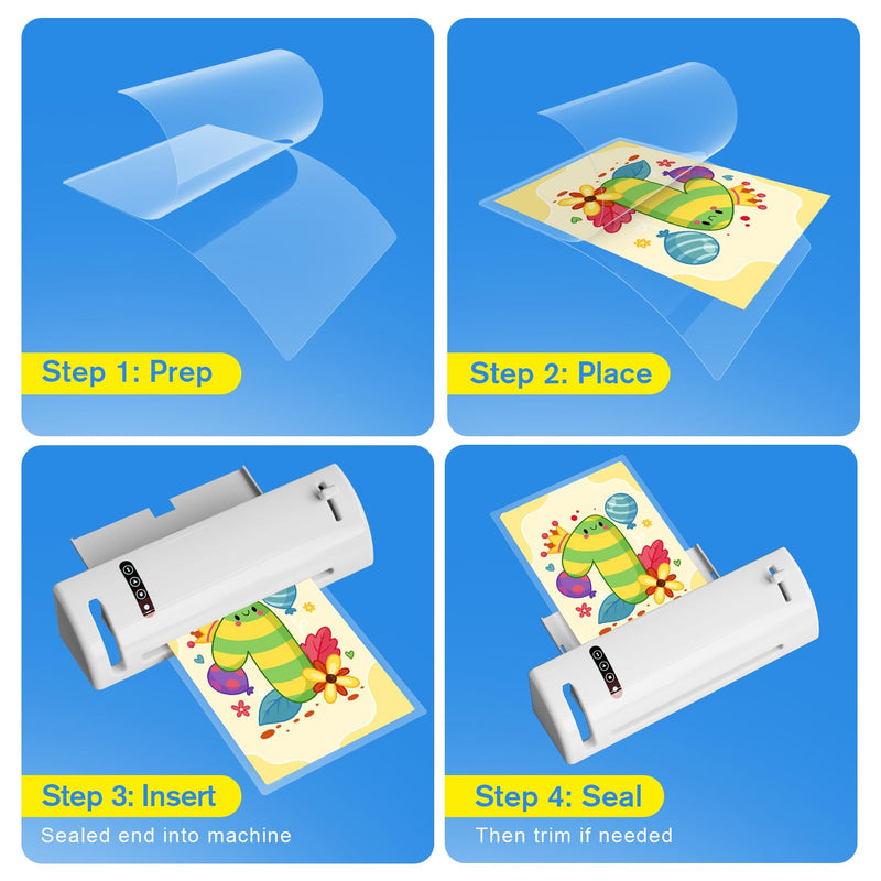 KTRIO 100 Pack Thermal Laminating Sheets 5 Mil, Hold 4 x 6 inch Photo Laminating Pouches, Clear Lamination Paper Protection 4.3 x 6.25 inch, Round Corner 4" x 6"
