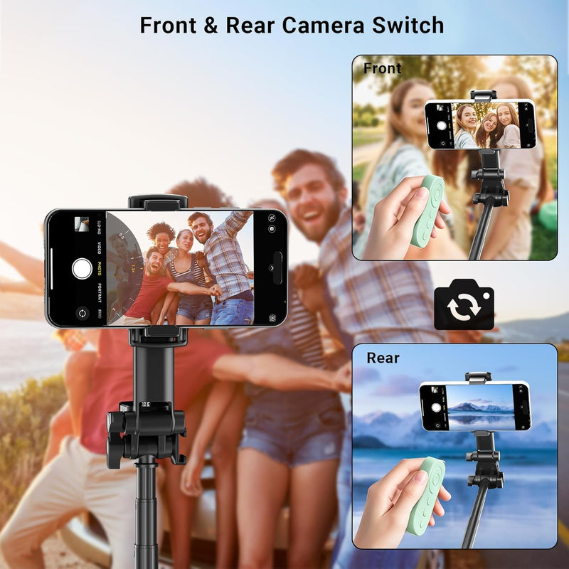 Rechargeable Camera Remote for iPhone Android, Zoom Control | Zoom Control | Front/Rear Camera Switch, Photo & Video Shutter, TikTok Scrolling, Page Turner, bluthooth 10m Wireless Clicker Green