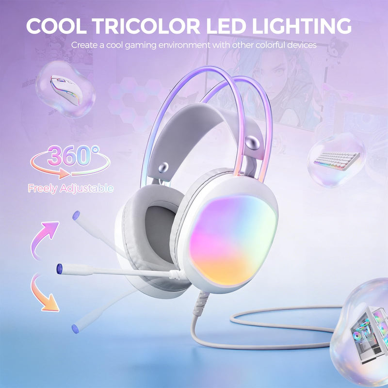 [AUSTRALIA] - Headset with Mic, RGB Wired Gaming Headset with Surround Sound, Noise Canceling Gaming Headphones for PC, PS5/PS4, Laptop, Mac, Nintendo- HG8959 