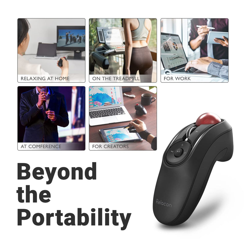 ELECOM 2.4GHz Wirelss Handheld Thumb Control Trackball Mouse, Ergonomic Design,10-Button Function with Smooth Tracking, Optical Gaming Sensor, Left Right Handed Mice, for Windows and Mac (M-RT1DRBK