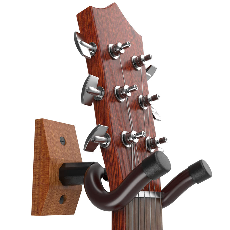 Guitar Wall Mount, Solid Wood Guitar Wall Hangers, Ukulele Holder V-Shaped Hook Mandolin Banjo Bass Stand for Home & Studio (2Pack) 2Pack