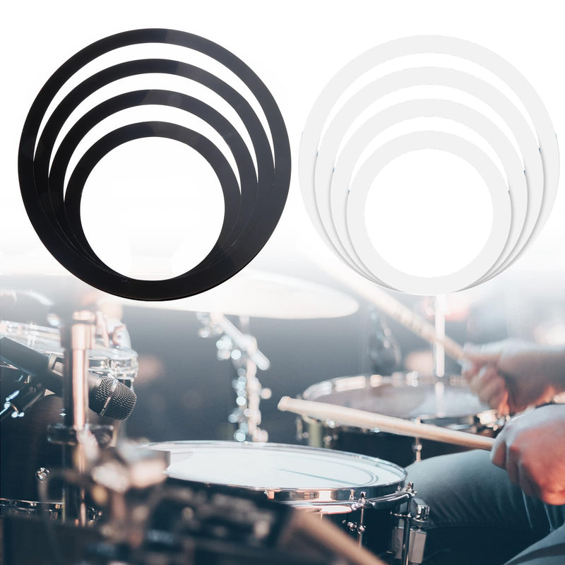 Drum Mute Rings Drum Muffler Rings Drum Silencers Drum Percussion Accessories Drum Mute Pads for Drums Tone Control, Black