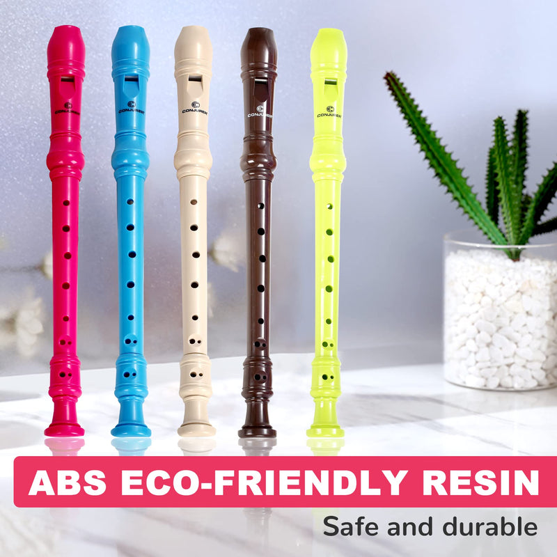 Soprano Recorder Instrument for Kids&Student - German Fingering 8 Hole Flute ABS Descant Recorders for Beginners with Cleaning Rod and Bag, Beige 8 hole German-style Beige (ABS)