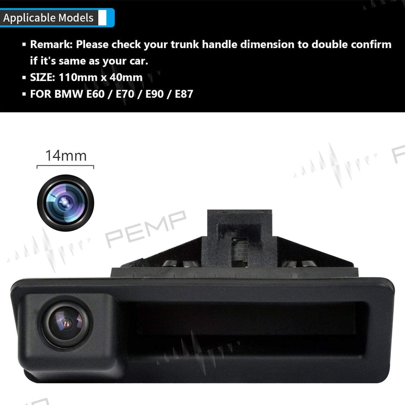 PEMP 720P AHD Parking Rear Camera 25FPS for BMW E60 E70 E90 E87 | clear parking rear view original fit no car damage E60 E90 E87 720P AHD