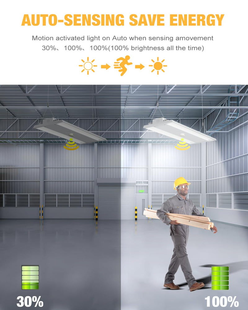360 Degree PIR Occupancy Motion Sensor for LED Linear High Bay Light, 40FT Ceiling & 50FT Wall Mount Detection Diameter, Commercial/Industrial Grade, 1 Pack