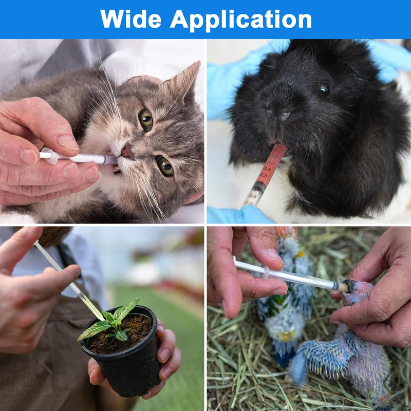 12-Piece 1 ml Syringe Set with Luer Plastic Syringe Set with Blunt Needles for Refilling, Measuring Oil, Glue, Liquids, Pets, Scientific Laboratories Syringe with Needle