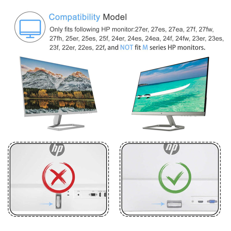 IFCASE Quick Attach VESA Adapter for HP Monitors 27er, 27es, 27ea, 25er, 25es, 24ea, 24es, 23er, 23es, 22er, 22es, 22f, 23f, 24f, 25f, 27f, 27fw (Black) 2 Packs Black (2 Packs)