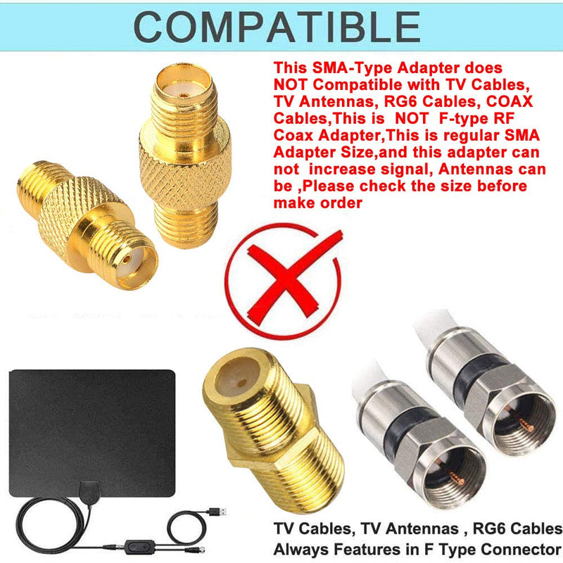 onelinkmore SMA Connector FPV Antennas Radio Adapter SMA Female to Female Barrel Adapter Antenna Jack Adapter SMA to SMA Coupler Adapter for Antennas Wireless LAN Devices Coaxial Cable Pack of 2
