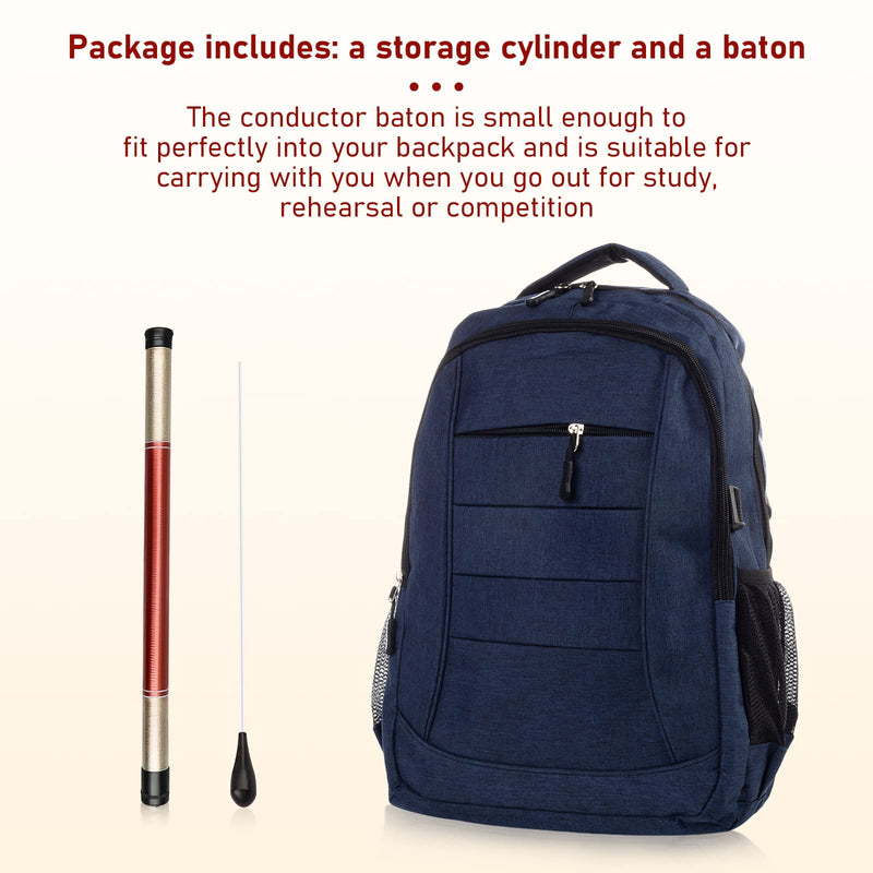 [AUSTRALIA] - Conducting Baton, Conductor Baton, Music Baton, Orchestra Baton With Storage Cylinder Ebony Handle, Music Baton for Choral Orchestral Concerts (Ebony Handle) 