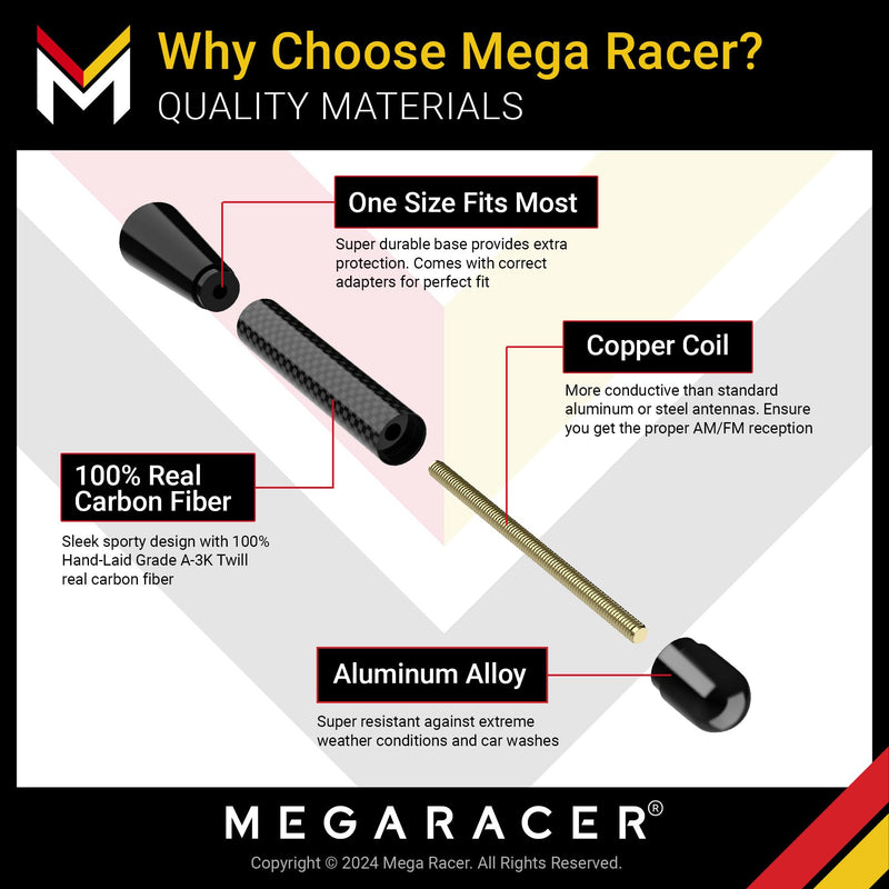 [AUSTRALIA] - Carbon Fiber Truck Antenna - Chevy Silverado 1500 & GMC Sierra 1500 2500 3500 Accessory (Year 1999-2024), Antena para Carro, Short Car Antenna Topper Replacement (3 Inch - Black) 3 Inch 