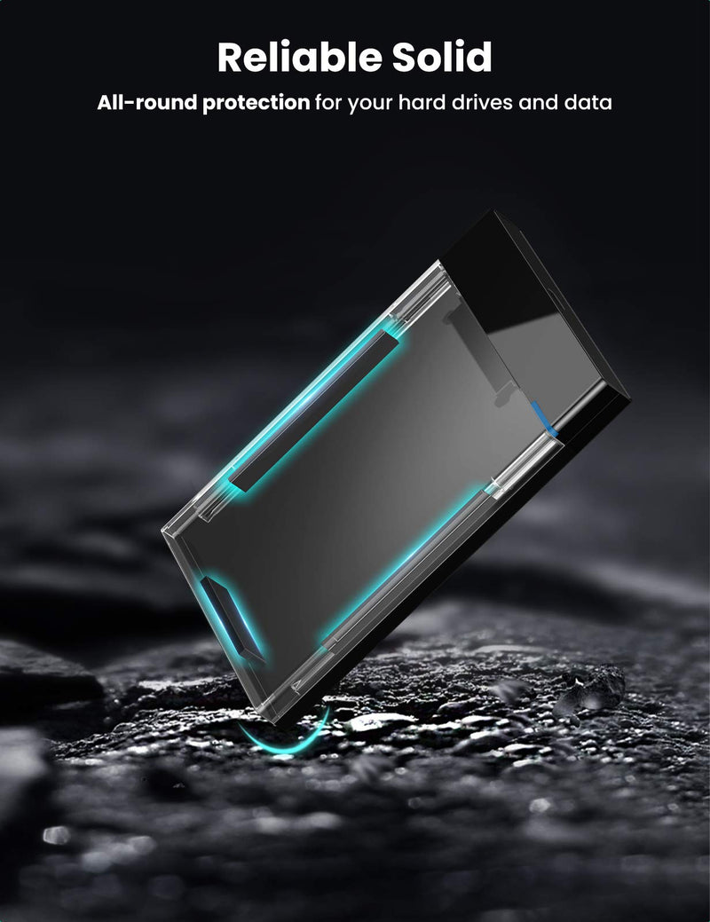 UGREEN 2.5" Hard Drive Enclosure USB C 3.1 Gen 2 to SATA III 6Gbps for SSD HDD 9.5 7mm External Hard Drive Disk Case with UASP Compatible with WD Seagate Toshiba Samsung Hitachi PS4 Xbox Router