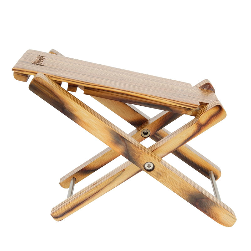 Miwayer Guitar Footstool Bamboo 4 Gears Adjustable Upscale Foot Rest Widen Pedal Foldable Footrest from 4.5'' up to 8'', Accessory for Classical Acoustic Guitar Part (Dark Wood) Dark Wood