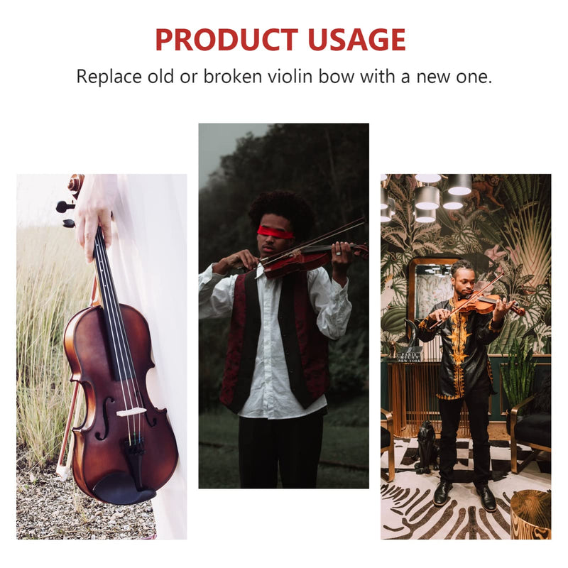 Vaguelly 1/10 Violin Bow With Horse Hair Light Weight Student Practice Violin Bow(Random Color) 45cm(1/10)
