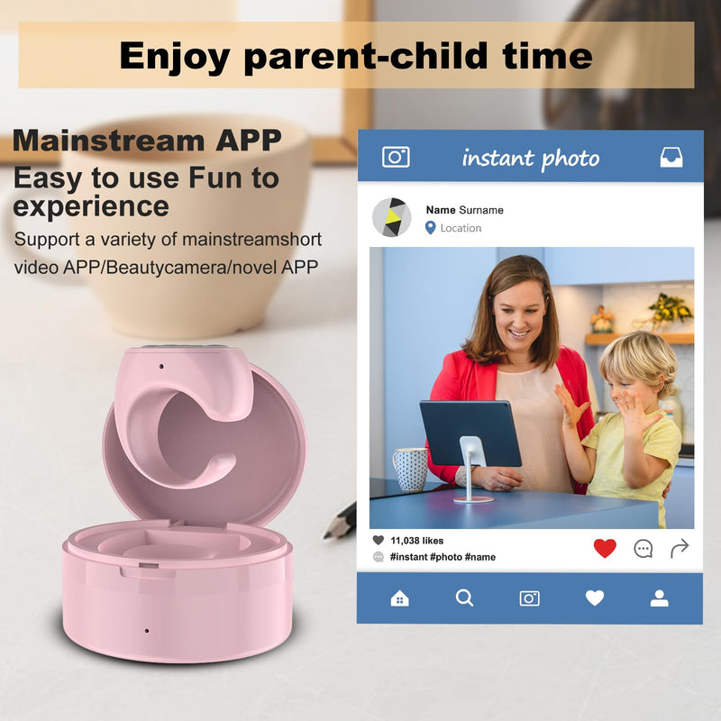 Fingertip Wireless Bluetooth Remote Control, Fingertip Remote Control, Scrolling Ring Remote Control, Remote Control App Page Turner, Scrolling Rings Rechargeable Camera Remote (Black) black