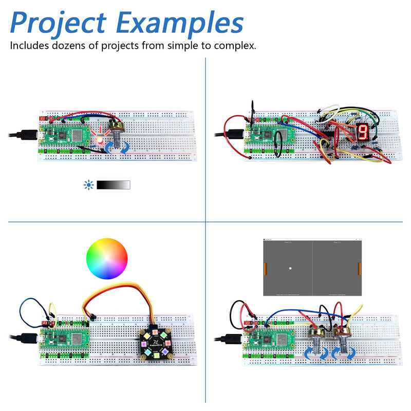 [AUSTRALIA] - Freenove Super Starter Kit for Raspberry Pi Pico 2 W (Included), Dual Arm Cortex-M33 and Dual Hazard3 RISC-V Microcontroller, 588-Page Detailed Tutorial, 177 Items, 94 Projects, Python C Java Code with Raspberry Pi Pico 2 W 