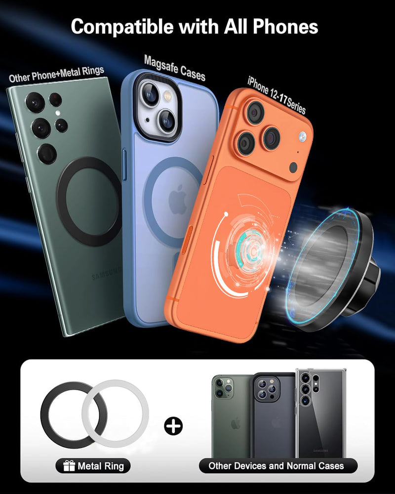 Magnetic CD Phone Holder for Car with 360° Metal Arm/Strong Magnets | for Magsafe CD Slot Phone Mount | Anti Shake Magnet CD Player Phone Mount for iPhone 17 Pro Max 16 15 14 13 Galaxy S26 S25
