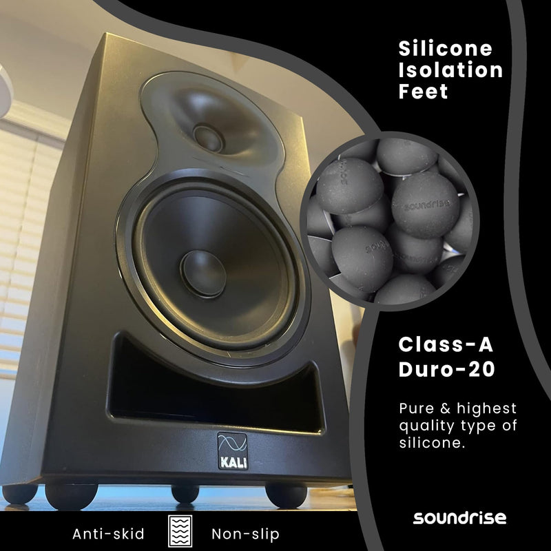 [AUSTRALIA] - Soundrise DOMES Isolation Pads - Sound Dampening & Anti-Vibration Silicone Feet - Audio Isolation Feet for Subwoofers, Speakers & Turntables - Peel & Stick, Durable Class-A Silicone, Non-Slip (8-Pack) 8-Pack 