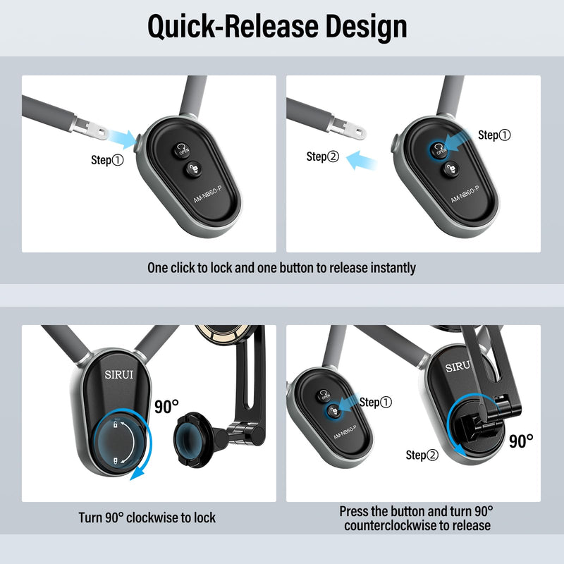 Sirui Magnetic Neck Mount for Phones, Neck Mount Holder POV Hand Free Necklace Mounting Vlog Acessories for iPhone, Android Phones and GoPro Hero 12 11 10 MAX, DJI, Insta360 Action Camera