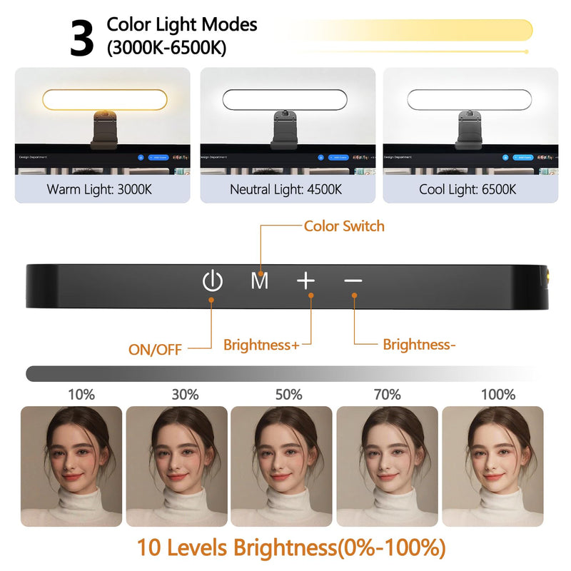 [AUSTRALIA] - yAyusi Dual-lamp Video Conference Lighting, LED Streaming Light with Remote and Touch Control, Zoom Lighting for Computer,Webcam Monitor Laptop Ring Light for Video Calls/Zoom Meetings/Video Recording 