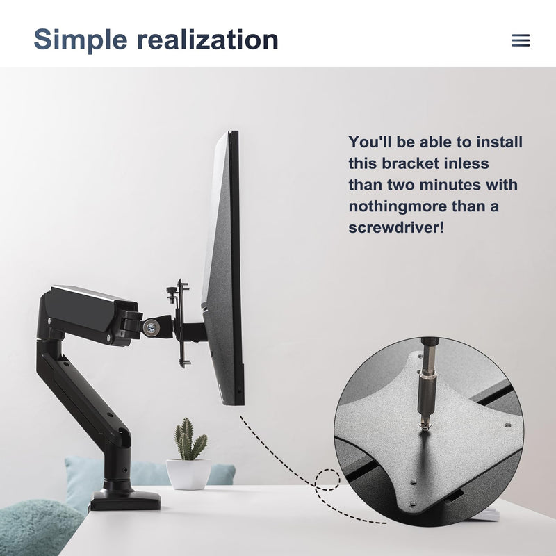 Monitor Arm/Mount VESA Bracket Adapter Compatible with HP All-in-One PC (ProOne 400 G6) 100 * 100mm 75 * 75mm black