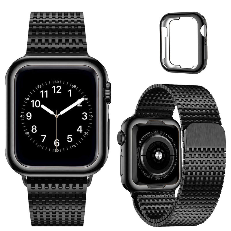 Fullmosa Compatible Stainless Steel Apple Watch Band Ultra/Ultra2 49mm Black with Case & Compatible Metal Apple Watch Band with case Ultra/Ultra2 49mm,Rose Gold