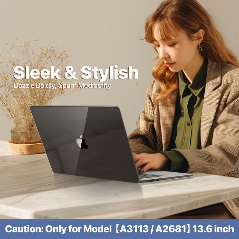 for MacBook Air 13.6 inch Case M3 M2 2024-2022, Model A3113 A2681 [100% Ultra Clear] [Outshine Bare Beauty] Hard Shell Protective Cover for MacBook Air M2 13 inch Case - Crystal Clear