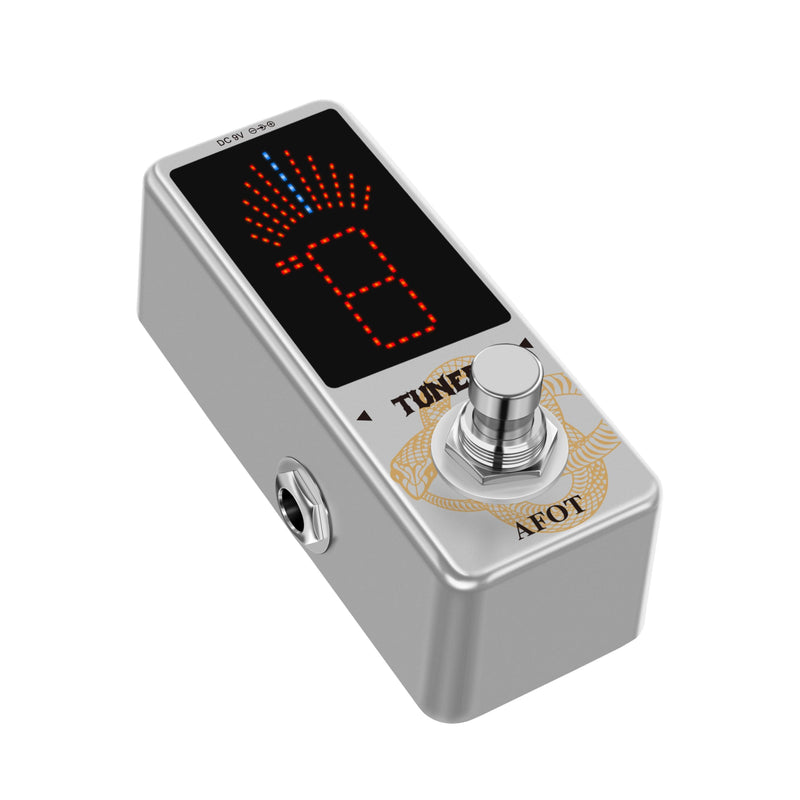 Tuner Pedal,Chromatic Guitar Tuner Pedal Fast and Accuate Tuner for High Precision ± 1 Cent with Pitch Indicator for Electric Guitar and Bass True Bypass White Tuner