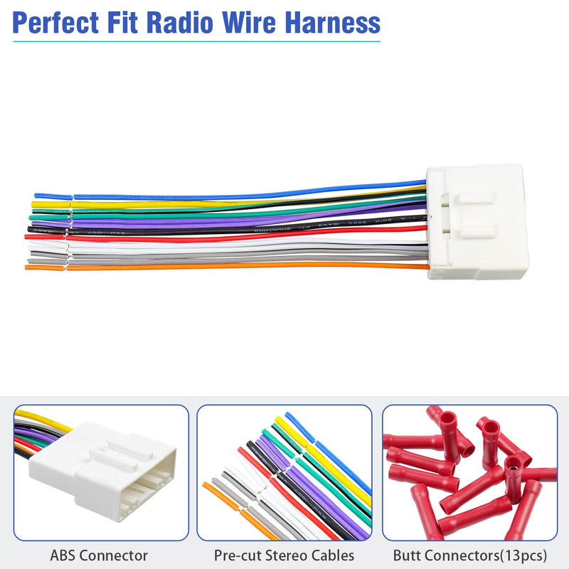 [AUSTRALIA] - Radio Wiring Harness Adapter for Subaru, 14Pin Car Stereo Wire Connector Compatible with Subaru Impreza Outback Legacy Forester WRX 