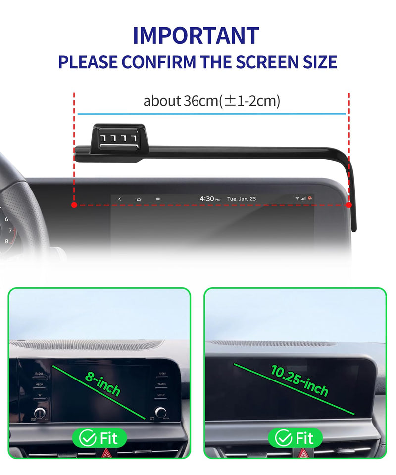 Auto Clamp Car Phone Holder for Kia Seltos 2024-2026, 8/10.25" Screen Mount | Universal Mechanical Clip Cell Phone Mount Accessories Fit iPhone Android,Automobile Cradle GPS Dashboard Navigation Bracket 8/10.25-inch for 2024-2026 Seltos