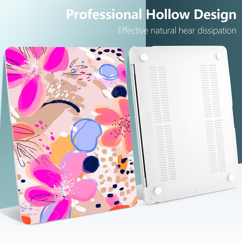 DONGKE Compatible with MacBook Air 13 inch Case 2021 2020 2019 2018 Release A2337 M1 A2179 A1932 with Retina Display & Touch ID, Plastic Hard Shell & Keyboard Cover - Floral Artistic Floral Artistic D157