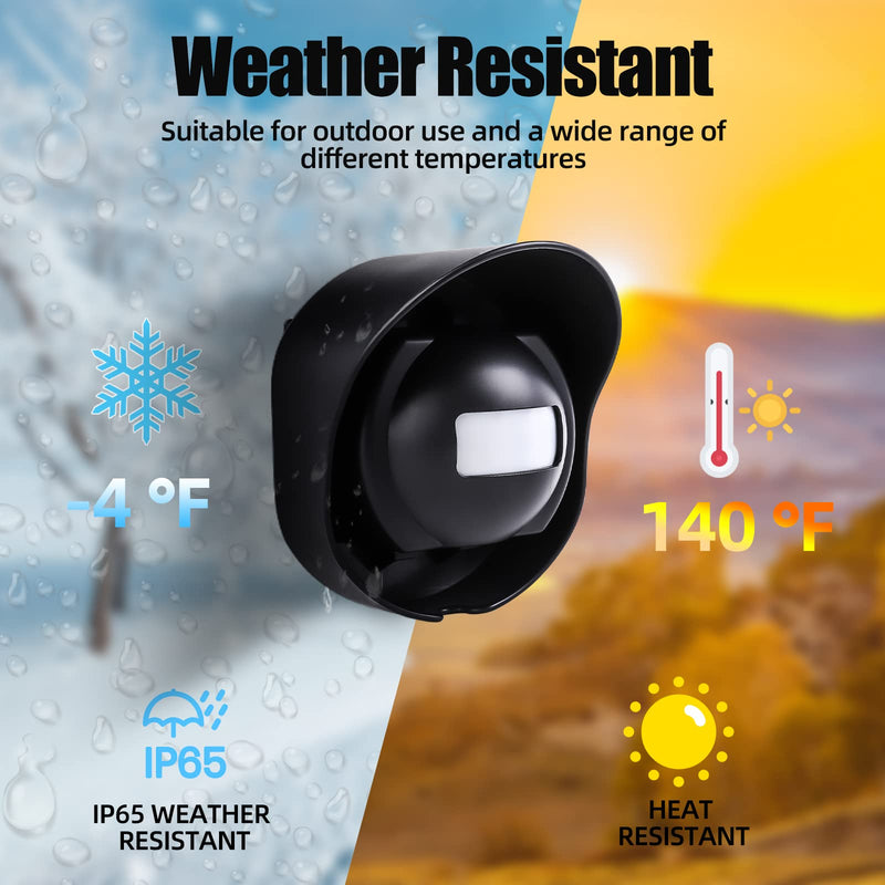 328ft Range Wireless Driveway Alarm Outside Weather Resistant Motion Sensor Alarm Security Alert-Protect Outdoor/Indoor Property-2 Receiver and 3 PIR Motion Detector-38 Chimes Black 2 alarms + 3 waterproof sensors