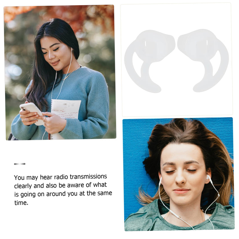 [AUSTRALIA] - HOMSFOU 3 Pairs Silicone Earplugs Acoustic Tube Earpiece Fin Earbud Replacement Ear Mold Silicone Earbud Tips Acoustic Tube Earpiece Earbud Ear Insert Replaceable White Radio 