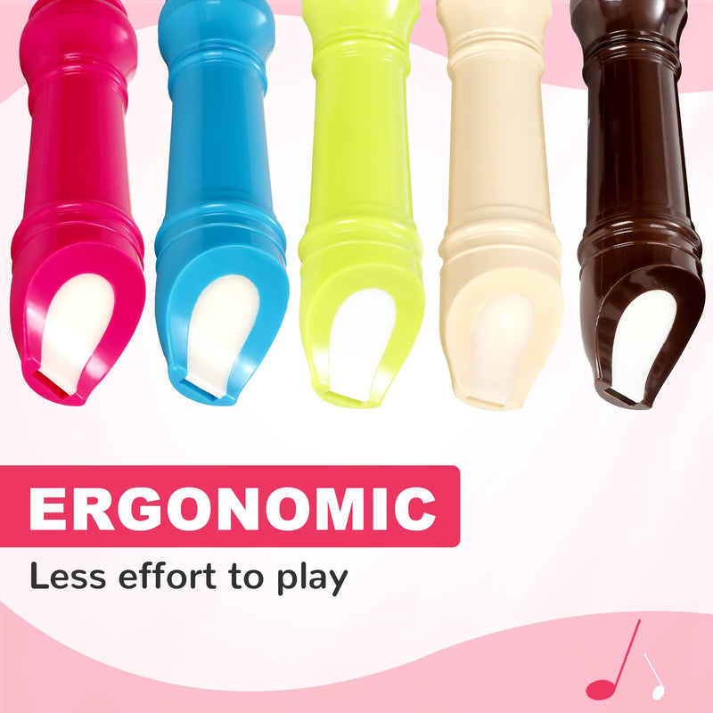 Soprano Recorder Instrument for Kids&Student - German Fingering 8 Hole Flute ABS Descant Recorders for Beginners with Cleaning Rod and Bag, Beige 8 hole German-style Beige (ABS)