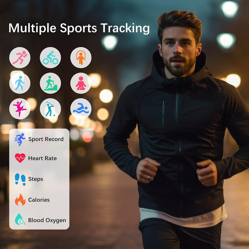 Smart Ring Fitness Tracker with GPS Route (Silver, #7) | Heart Rate Monitoring, Blood Oxygen, Sleep Monitoring, Waterproof, Family Care, Long Battery Charging Case, Free APP Silver