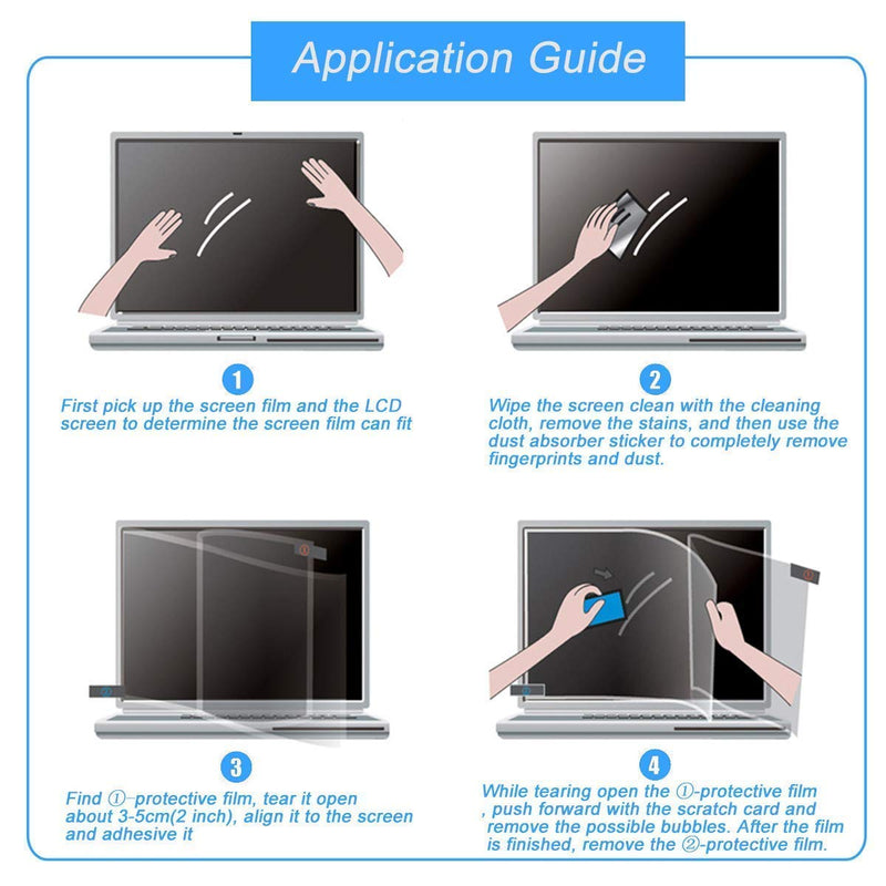 MUBUY 21.5 Inch Anti Glare Screen Protector Fit Diagonal 21.5 Inch Desktop Monitor 16:9 Widescreen, Reduce Glare Reflection and Eyes Strain, Fingerprint-Resist (18.75 Inch W x 10.55 Inch H)-2Pcs