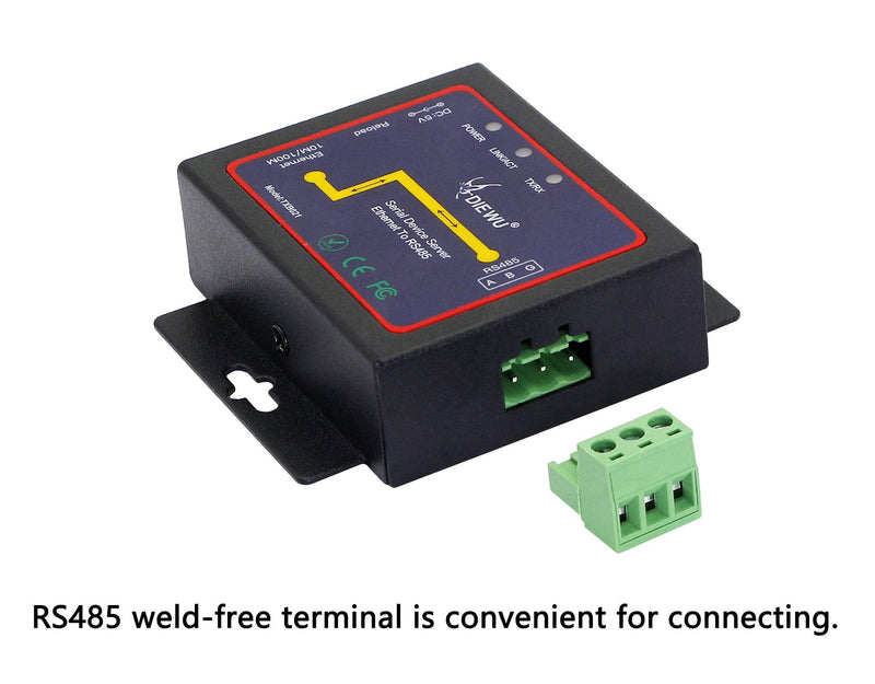 CERRXIAN RS485 to Ethernet RJ45 TCP / IP Serial Device Server Converter Transparent Transmission Serial Data Communication Device Support Web Management System