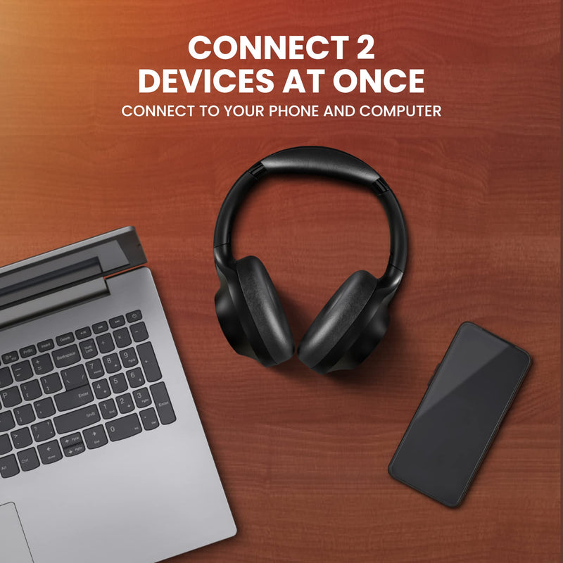 [AUSTRALIA] - ClearCall 70 - Bluetooth Headphones with Microphone for Work - Removable Boom Mic - Over Ear Office Wireless Headsets for Computer, Wireless Headphones Mic, Bluetooth Headset with Microphone for PC Black 