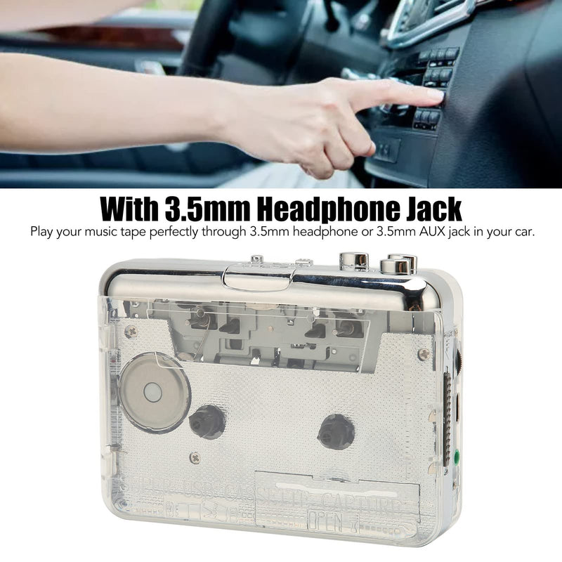 GOWENIC Cassette Player, USB Cassette to MP3 Converter Portable Walkman Cassette Music Player Tape to MP3 Player, with 3.5mm Headphone Jack, Compatible for OS X PC