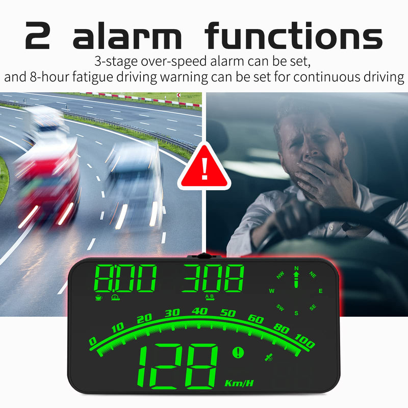 Digital GPS Speedometer, HUD Head Up Display for Car, Upgraded 5.5" Large-Screen, Suitable for All Vehicles GREEN