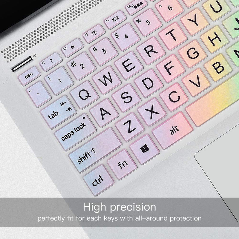 Keyboard Cover for HP Pavilion X360 14" & HP Laptop 14 14-dq 14-fq 14-dk 14m-dh 14-cd/ce/cf Series 14-cf0006dx/cf0012dx 14-dk0002dx 14-dq0011dx/dq1037wm/dq1089wm 14-fq0040nr/fq0050nr Keyboard Skin Colorful Rainbow