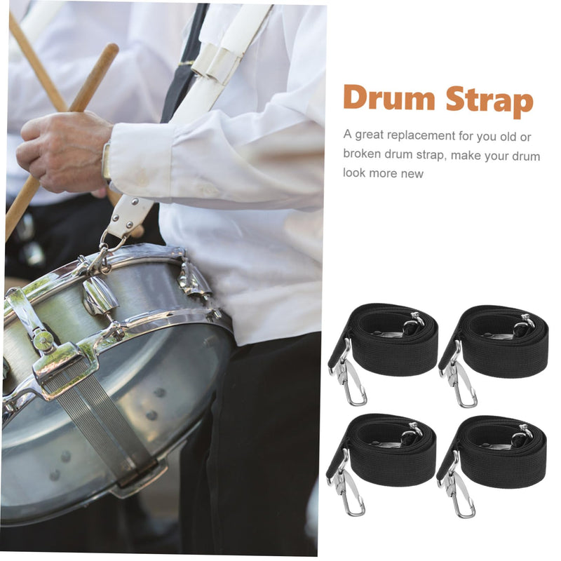 4pcs Snare Drum Strap Instrument Parts Drum Dampeners Adjustable Drum Shoulder Sling Marching Snare Drum Instrument Belt Drum Strap Replacement Drum Belt Metal Tool Belt Polyester