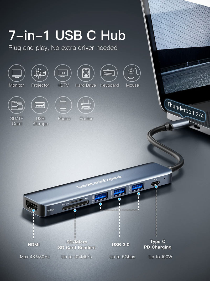2psc 7-in-1 USB C HUB
